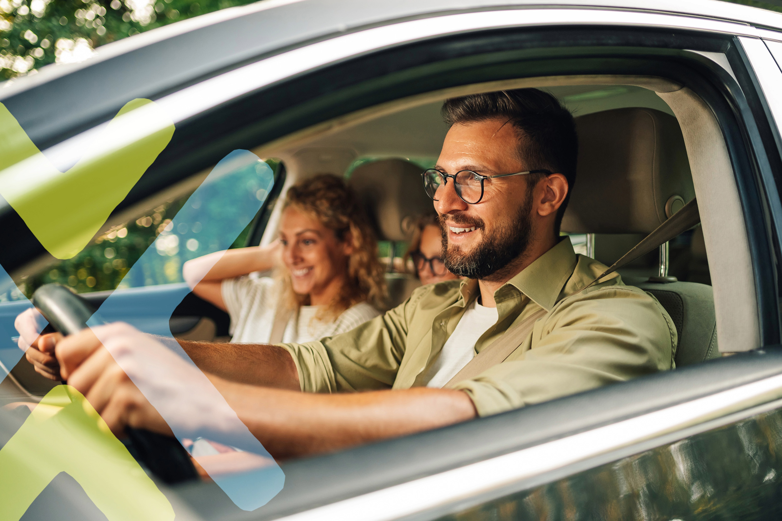 Couple inside car