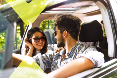 Man and woman in car