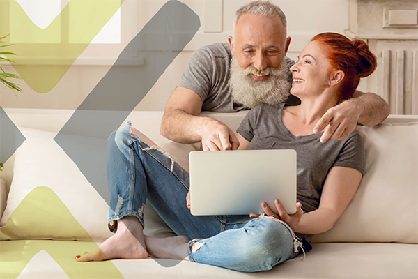 couple looking at laptop