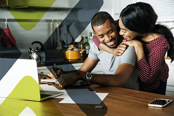 couple paying bills