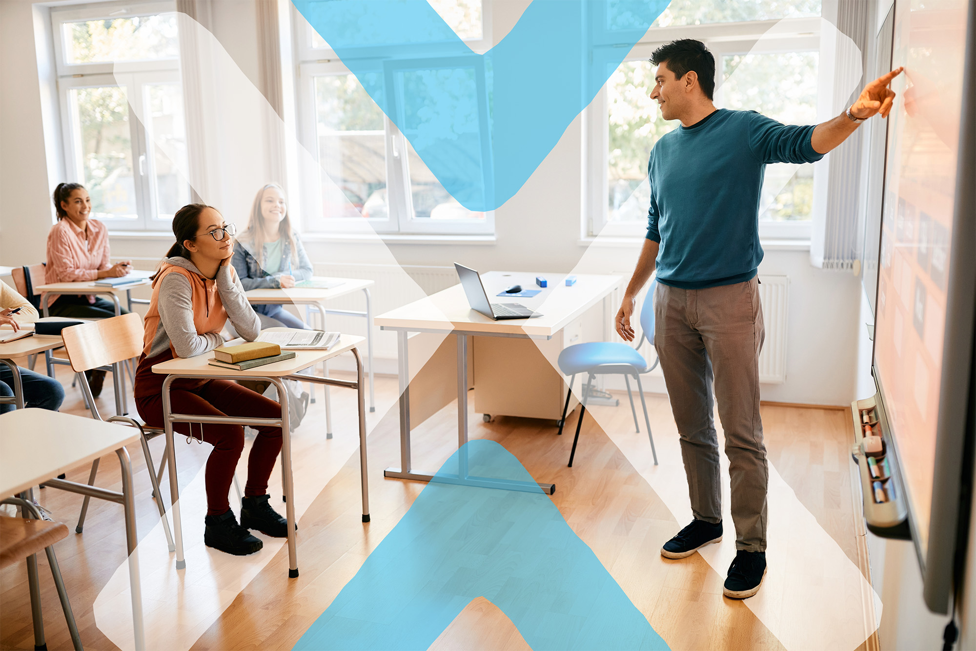 Student teaching kids