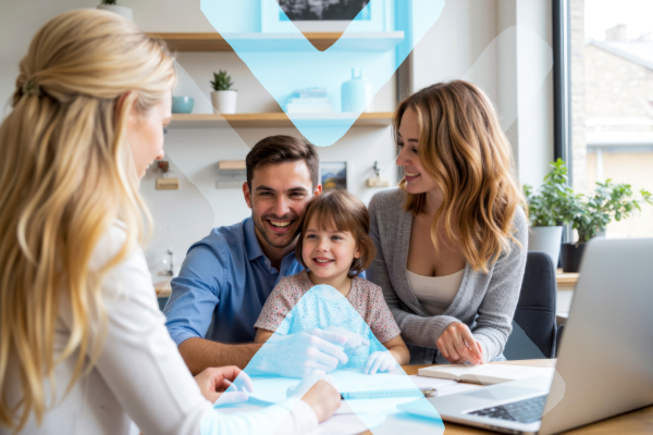 Family using financial services
