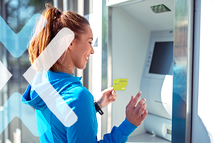 Woman at ATM